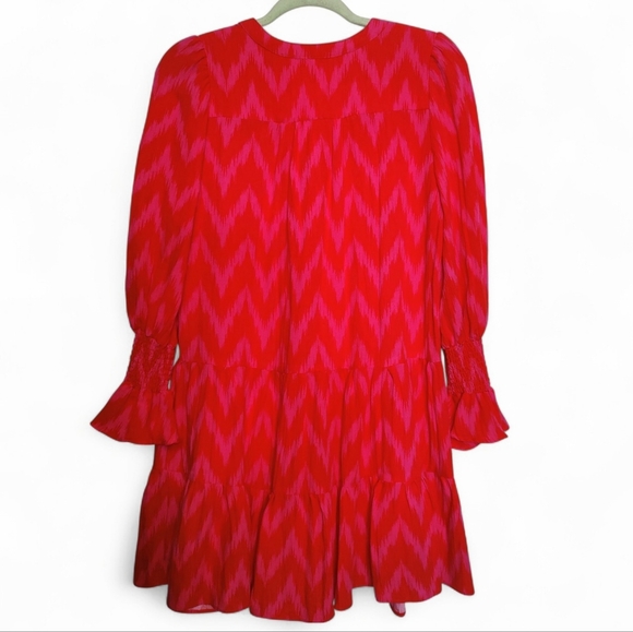 TUCKERNUCK POMANDER PLACE Kenzo Dress XS Hot Pink Ikat Mini - Picture 2 of 4